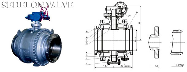 Cast-steel-trunnion-mounted-ball-valve