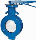 Single eccentric -manual wafer soft seat -butterfly valve